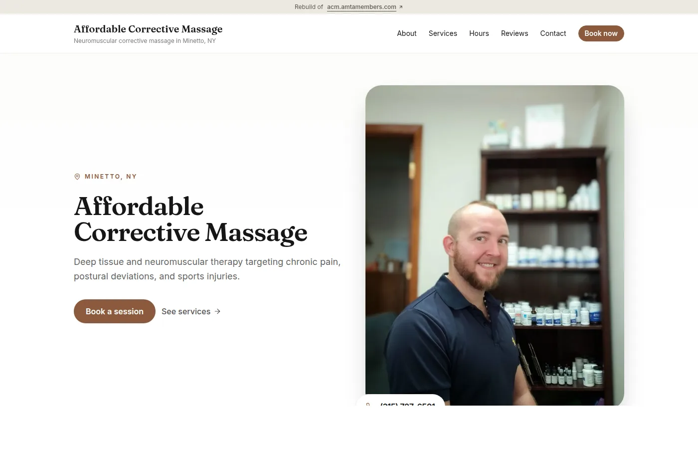 Rebuilt site for Affordable Corrective Massage